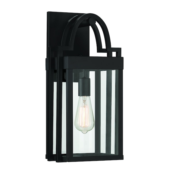 Designers Fountain Monroe 185 in 1Light Matte Black Outdoor Wall Lantern with Clear Glass Shade D240M-8OW-MB - main